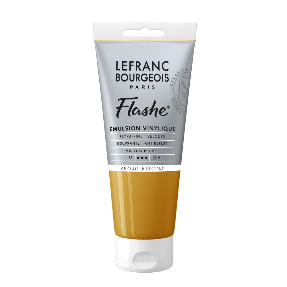 3013643005513-LB FLASHE ACRYLIC 80ML TUBE LIGHT GOLD IRIDESCENT 3013643005513
